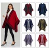 Women Poncho Scarf Reversible Cardigan Vintage Splicing Warm Cape Shawl Scarves Pashmina