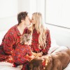 Family Mom Women Two-Piece Set Plaid Pajama Sleepwear Long Sleeves Button Casual House Wear Top Pants