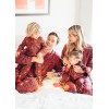 Family Mom Women Two-Piece Set Plaid Pajama Sleepwear Long Sleeves Button Casual House Wear Top Pants