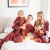 Family Mom Women Two-Piece Set Plaid Pajama Sleepwear Long Sleeves Button Casual House Wear Top Pants