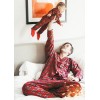 Family Mom Women Two-Piece Set Plaid Pajama Sleepwear Long Sleeves Button Casual House Wear Top Pants