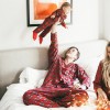 Family Mom Women Two-Piece Set Plaid Pajama Sleepwear Long Sleeves Button Casual House Wear Top Pants