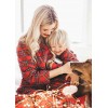 Family Mom Women Two-Piece Set Plaid Pajama Sleepwear Long Sleeves Button Casual House Wear Top Pants