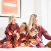 Family Mom Women Two-Piece Set Plaid Pajama Sleepwear Long Sleeves Button Casual House Wear Top Pants