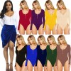 Women Long Sleeve Playsuit Rompers Solid Bodysuits Skinny Jumpsuits Night Clubbing Bodycon Overalls