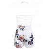 Women Floral Halter Jumpsuit Strappy Hollow Out  Summer Outfit Beach Short Playsuit