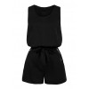 Sexy Women Playsuit Elegant Short Jumpsuit Romper Casual Button Solid Overalls One Piece Bodysuit with Self-tie