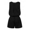 Sexy Women Playsuit Elegant Short Jumpsuit Romper Casual Button Solid Overalls One Piece Bodysuit with Self-tie