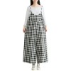 Women Loose Wide Legs Jumpsuit Plaid Spaghetti Straps Casual Playsuit Rompers Oversized Overalls