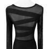 New Sexy Women Jumpsuit Mesh Lace Round Neck Long Sleeve Bodycon Short Rompers Bodysuit Outfits