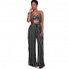 Women Jumpsuit Romper Spaghetti Strap Striped Lace Up Summer Overalls Backless Sexy Playsuit