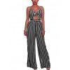 Women Jumpsuit Romper Spaghetti Strap Striped Lace Up Summer Overalls Backless Sexy Playsuit