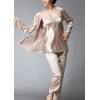 Women Silk Satin Night Robe Set Badydoll Pants Kimono Bathrobe Nightgown Sleepwear