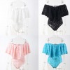 New Sexy Women Jumpsuit Floral Lace Ruffles Off Shoulder Zipper Elegant Club Party Short Romper