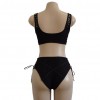 Sexy Women Lace Two Piece Set Lace Up Bandage Vest Crop Top High Waist Briefs Plunge Beach Suits Outfits