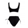 Sexy Women Lace Two Piece Set Lace Up Bandage Vest Crop Top High Waist Briefs Plunge Beach Suits Outfits