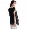 New Fashion Women Chiffon Blouse Floral Print Hollow Out Overlay Petal Sleeves Tops Black     