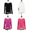 New Fashion Women T-Shirt Patchwork Elbow Round Neck Long Sleeve Asymmetric Hem Casual Top