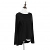 New Fashion Women T-Shirt Patchwork Elbow Round Neck Long Sleeve Asymmetric Hem Casual Top