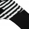 New Fashion Women T-Shirt Striped Patchwork Chest Pocket Long Sleeve Casual Blouse Tops Tee White/Black