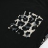 Sexy Women Girl Blouse Chiffon Leopard Print Patchwork Irregular Hem O Neck Long Sleeve Casual Tops Tee Streetwear Black