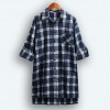 New Autumn Women Oversized Plaid Tartan Shirt Buttons Pocket Turn-down Collar Long Sleeve Baggy Check Blouse Tee Shirt