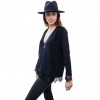 New Fashion Sexy Women Deep V Neck Long Sleeve T-Shirt Eyelash Lace Splice Casual Loose Top Tee Black