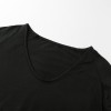 New Fashion Sexy Women Deep V Neck Long Sleeve T-Shirt Eyelash Lace Splice Casual Loose Top Tee Black