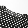 Women Polka Dot Ruffle Blouse Top Long Sleeves O-Neck Elegant Casual Shirt Black