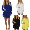 Fashion Women Spring Shirt Long Sleeve Turn-down Collar Asymmetric Solid Casual Loose Top Blouse