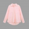 New Fashion Women Loose Shirt Solid Turn-Down Collar Long Sleeve Pocket Casual Blouse Tops White/Pink