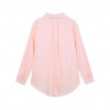 New Fashion Women Loose Shirt Solid Turn-Down Collar Long Sleeve Pocket Casual Blouse Tops White/Pink