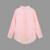 New Fashion Women Loose Shirt Solid Turn-Down Collar Long Sleeve Pocket Casual Blouse Tops White/Pink