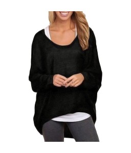 New Fashion Women Blouses O neck Batwing Long Sleeve Irregular Hem Casual Loose Solid Shirts Top 9 Colors