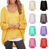 New Fashion Women Blouses O neck Batwing Long Sleeve Irregular Hem Casual Loose Solid Shirts Top 9 Colors