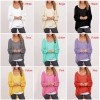 New Fashion Women Blouses O neck Batwing Long Sleeve Irregular Hem Casual Loose Solid Shirts Top 9 Colors