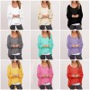 New Fashion Women Blouses O neck Batwing Long Sleeve Irregular Hem Casual Loose Solid Shirts Top 9 Colors