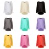 New Fashion Women Blouses O neck Batwing Long Sleeve Irregular Hem Casual Loose Solid Shirts Top 9 Colors