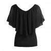 Sexy Women Blouse V Neck Cold Shoulder Ruffles Sleeveless Solid T-Shirt Vest Tank Summer Casual Tops