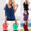 Sexy Women Blouse V Neck Cold Shoulder Ruffles Sleeveless Solid T-Shirt Vest Tank Summer Casual Tops