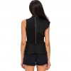 Summer Fashion Women Asymmetric Ruffle Side Peplum Top Turtleneck Sleeveless Back Zipper Blouses