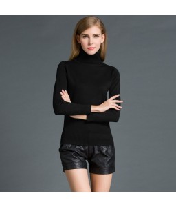 Fashion Winter Women Sweater Knitwear Turtle Neck Long Sleeves