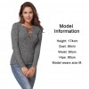 Women Sexy V Neck Knit Top Slim Pullover Cross Lace Up Shirt Long Sleeves Grey