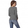 Women Sexy V Neck Knit Top Slim Pullover Cross Lace Up Shirt Long Sleeves Grey