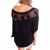 T-Shirt Women Summer Casual Crochet Splicing Hollow Out One Shoulder Top Tee Shirt