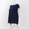 Women T-shirt Floral Crochet Lace Splicing Dropped Shoulders Hollow Out Long Sleeve Casual Tops