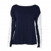 Women T-shirt Floral Crochet Lace Splicing Dropped Shoulders Hollow Out Long Sleeve Casual Tops