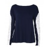 Women T-shirt Floral Crochet Lace Splicing Dropped Shoulders Hollow Out Long Sleeve Casual Tops