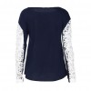 Women T-shirt Floral Crochet Lace Splicing Dropped Shoulders Hollow Out Long Sleeve Casual Tops