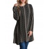 Autumn Women Plus Size Long Loose Blouse Special Print O-Neck Long Sleeves Vintage Pullover Top